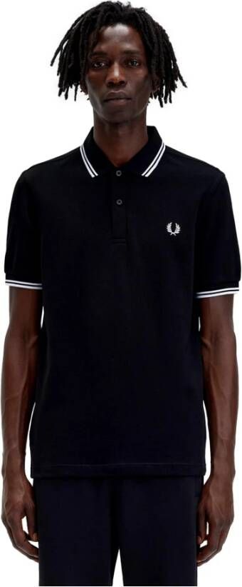 Fred Perry Slim Fit Twin Tipped Polo in Navy Snow White Mar Grass Blue Heren - Foto 13