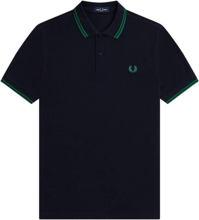 Fred Perry Blauwe Twin Tipped Polo T-shirts en Polos Blue Heren