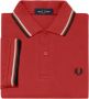Fred Perry Klassieke Double Tipped Polo Shirt Red Heren - Thumbnail 2