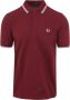Fred Perry regular fit polo Twin Tipped donkerrood - Thumbnail 2