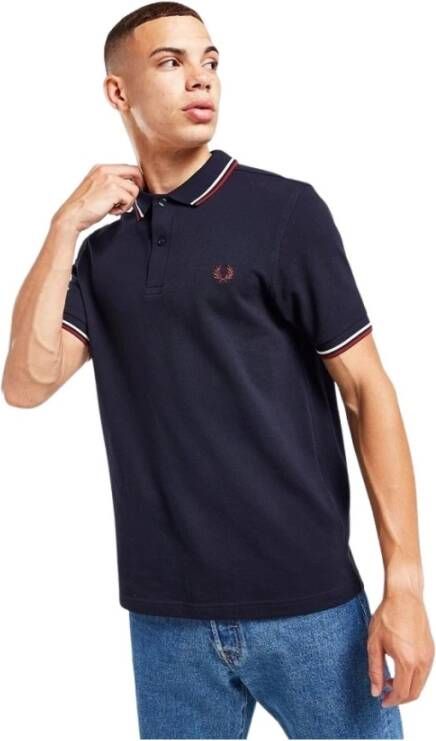 Fred Perry Polo Twin Tipped Blauw Heren