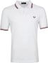 Fred Perry Twin Tipped Short Sleeve Polo Shirt Heren White- Heren White - Thumbnail 4