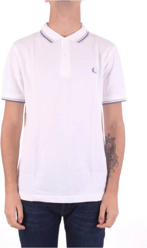 Fred Perry Slim Fit Twin Tipped Polo White Heren