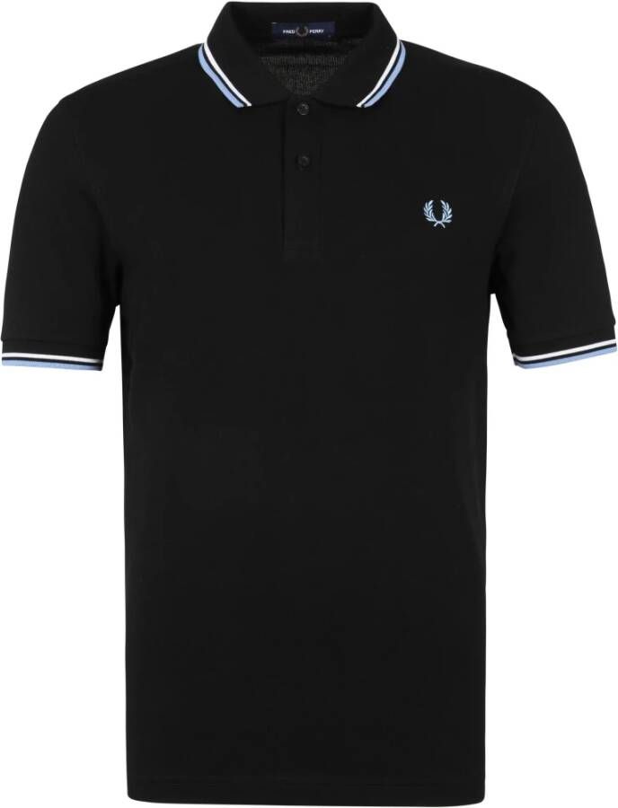 Fred Perry Slim Fit Twin Tipped Polo Black Heren