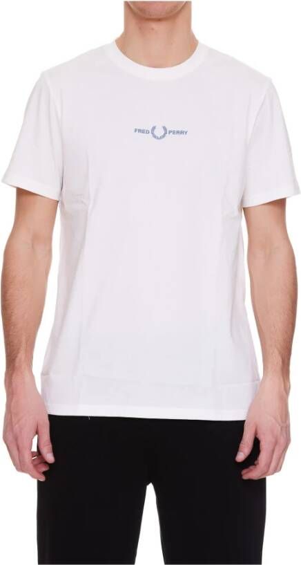 Fred Perry Poly Man Ronde Hals T-shirt Wit Heren