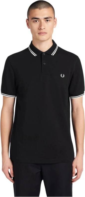 Fred Perry Punk Varsity Gestreepte Top Zwart Heren