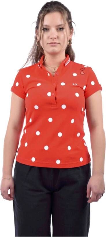 Fred Perry Retro Polka Dot Overhemd Rood Dames
