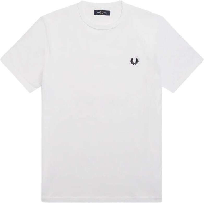Fred Perry Sportief Katoenen T-shirt met Geribbelde Kraag White Heren - Foto 9