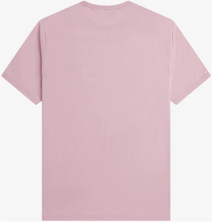 Fred Perry Heren Ringer T-shirt met Contrasterende Ribboorden Pink Heren