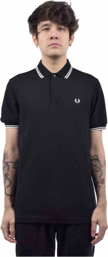 Fred Perry Slim Fit Twin Tipped Polo in Navy Snow White Mar Grass Blue Heren - Foto 12