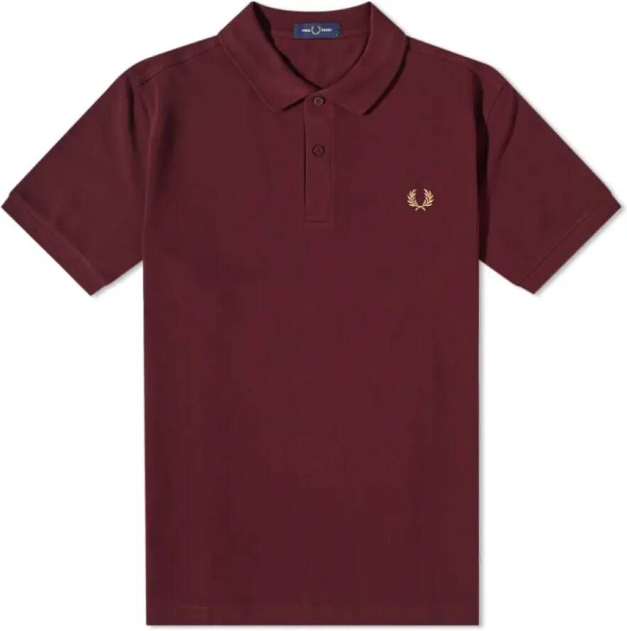 Fred Perry Slim Fit Effen Polo Uniform Oxblood Rood Heren