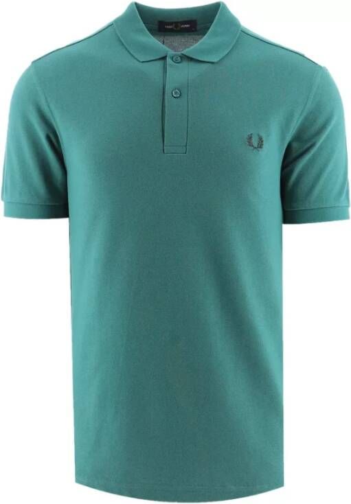 Fred Perry Slim Fit Plain Polo Deep Mint Blauw Heren