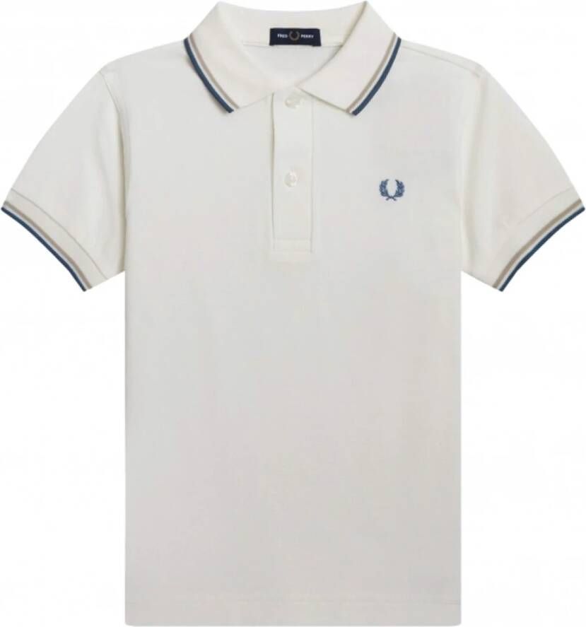 Fred Perry Slim Fit Twin Tipped Polo Wit Heren