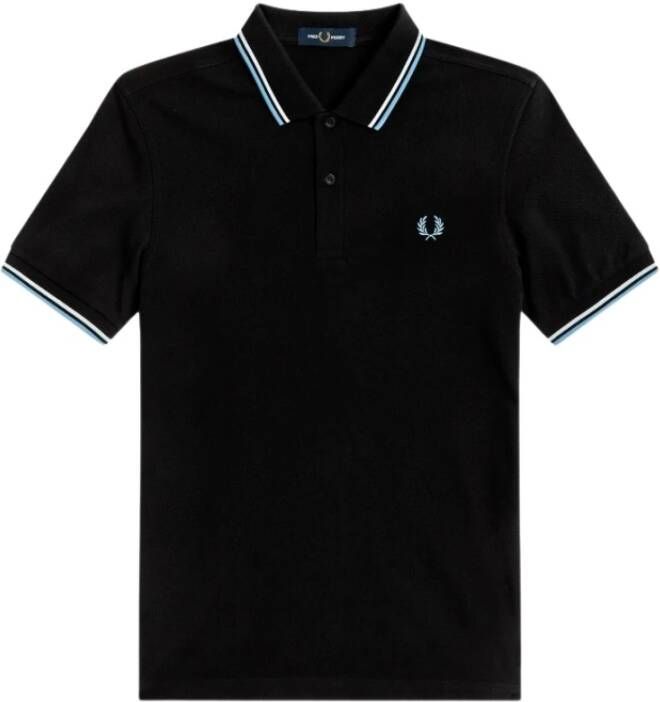 Fred Perry Slim Fit Twin Tipped Polo Zwart Heren