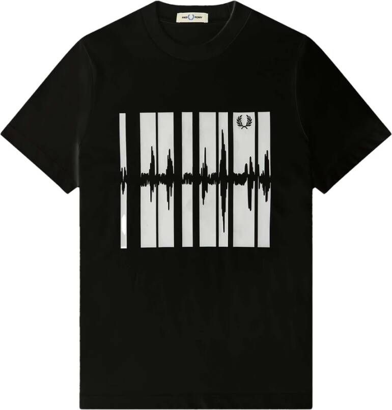 Fred Perry Soundwave Grafisch T-Shirt Zwart Heren