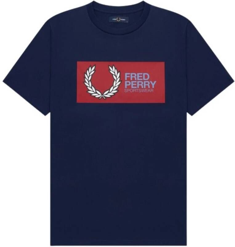 Fred Perry Sportswear -logo T -shirt Blauw Heren