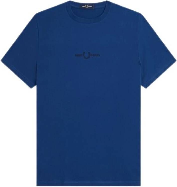 Fred Perry Stijlvol Geborduurd T-shirt voor Heren Blauw Heren
