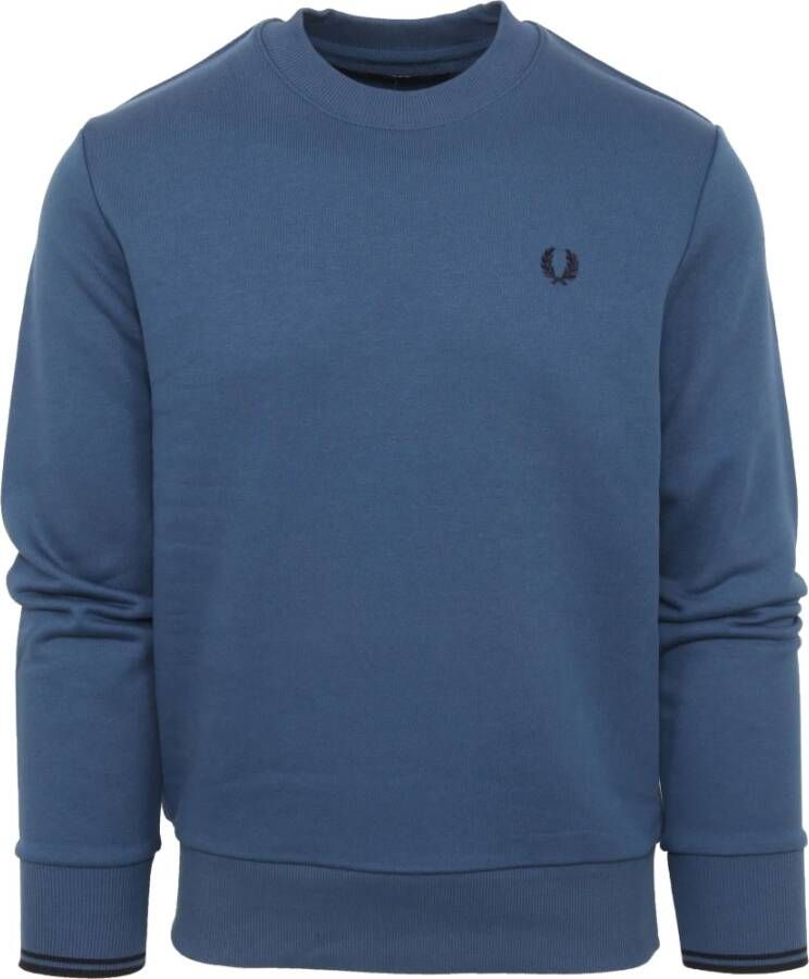 Fred Perry Sweater Logo Blauw Heren