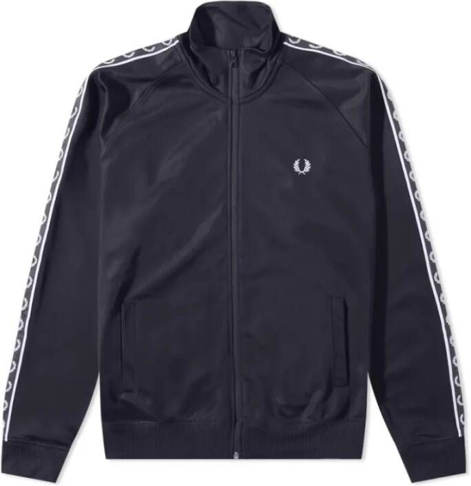 Fred Perry Taped Track Jacket Carbon Donkerblaw Blauw Heren