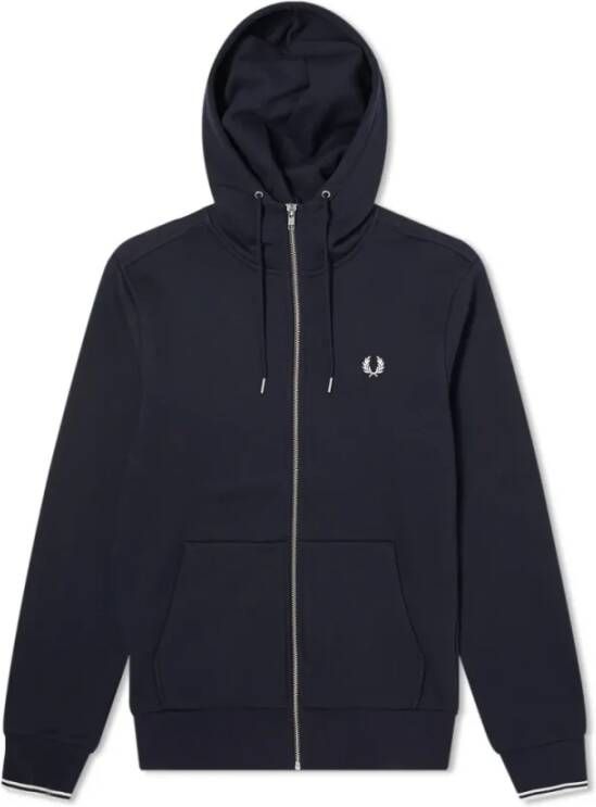 FRED PERRY Heren Truien & Vesten Hooded Zip Through Sweatshirt Donkerblauw - Foto 3