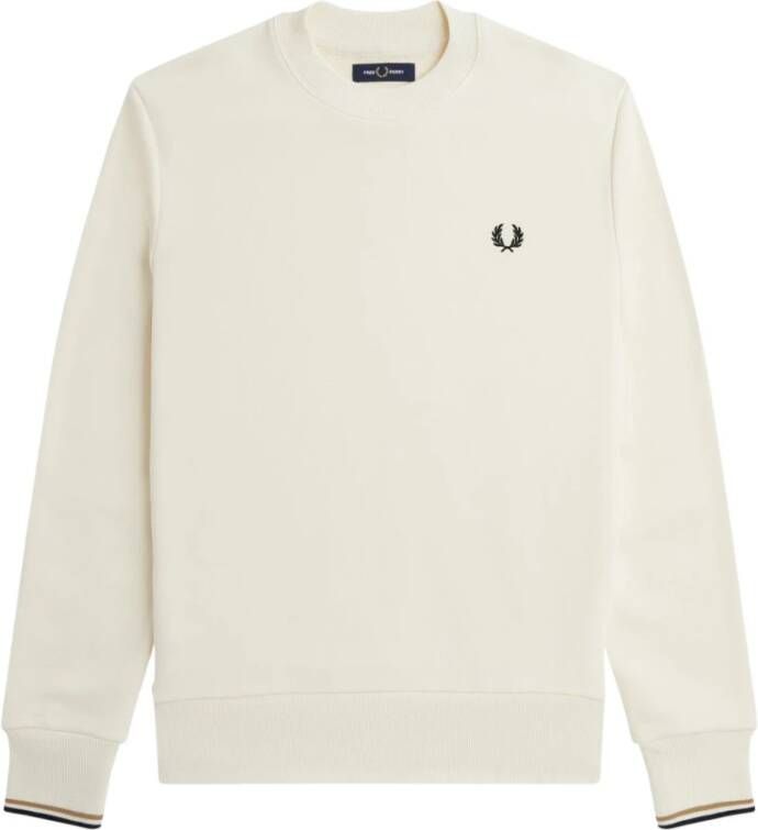 FRED PERRY Heren Truien & Vesten Crew Neck Sweatshirt Ecru