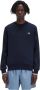 Fred Perry Heren Katoenen Sweatshirt met Geribbelde Afwerkingen Blue Heren - Thumbnail 7
