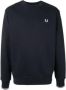 Fred Perry Heren Katoenen Sweatshirt met Geribbelde Afwerkingen Blue Heren - Thumbnail 2