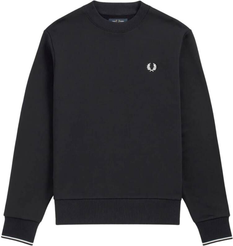 Fred Perry Heren Katoenen Sweatshirt met Geribbelde Afwerkingen Blue Heren - Foto 5
