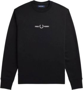 Fred Perry Embroidered Sweatshirt Black Zwart Heren