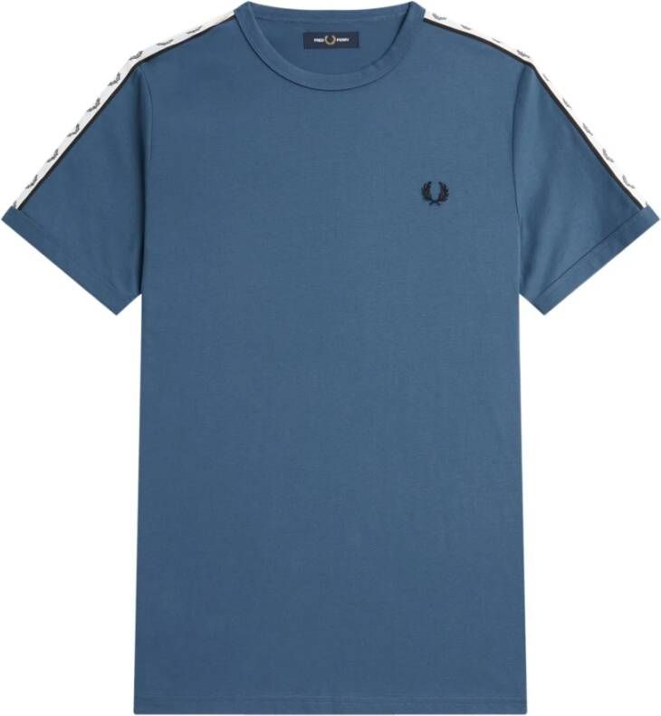 Fred Perry Tape Ringer T-Shirt Blue- Heren Blue
