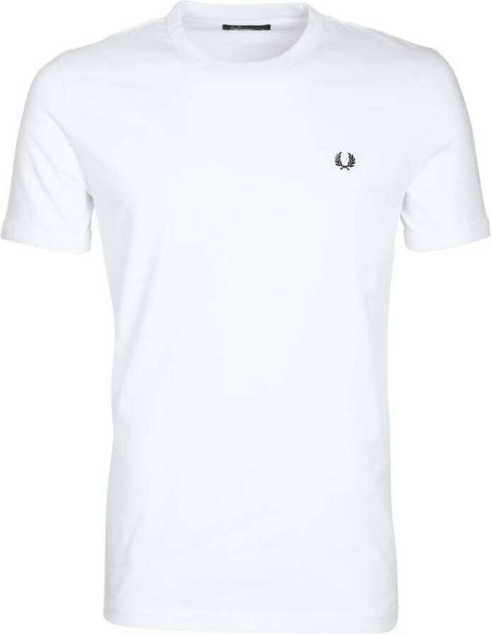 Fred Perry Sportief Katoenen T-shirt met Geribbelde Kraag White Heren - Foto 8