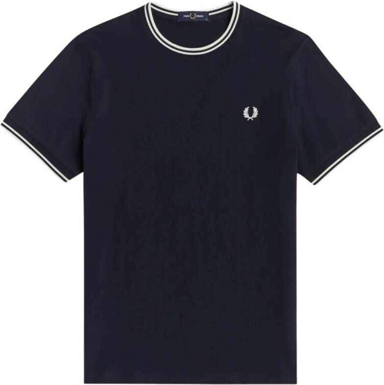 Fred Perry Blauwe T-shirts en Polos Blue Heren