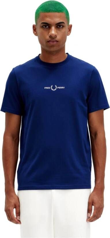 Fred Perry T-Shirts Blauw Unisex