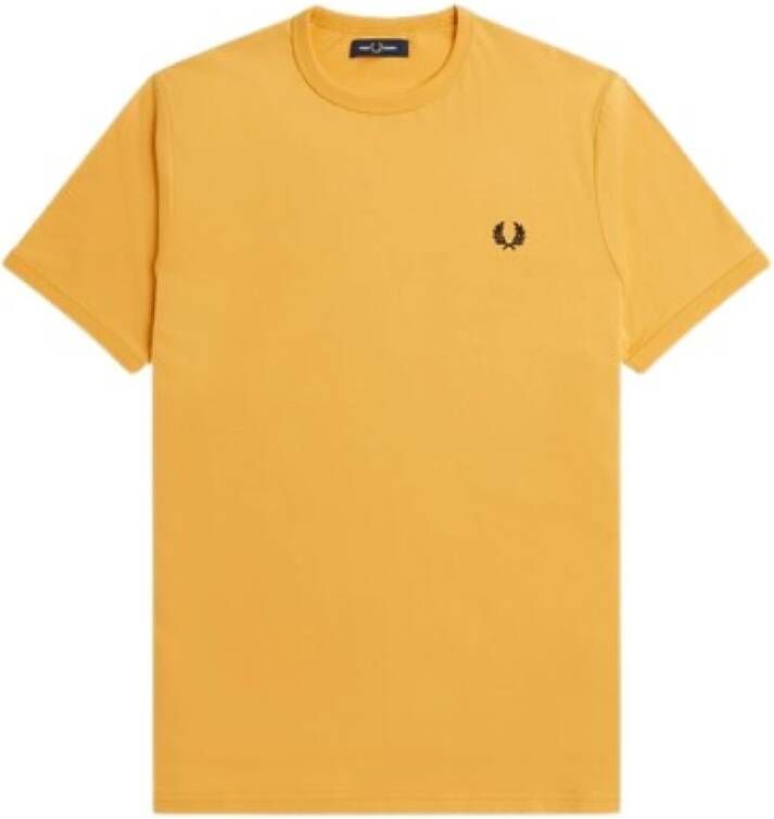 Fred Perry Ringer T-shirts en Polos Yellow Heren