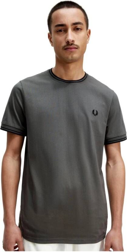 FRED PERRY Heren Polo's & T-shirts Twin Tipped T-shirt Olijf