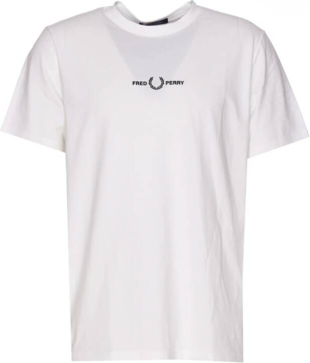 Fred Perry Geborduurd T-shirt voor moderne mannen White Heren - Foto 5