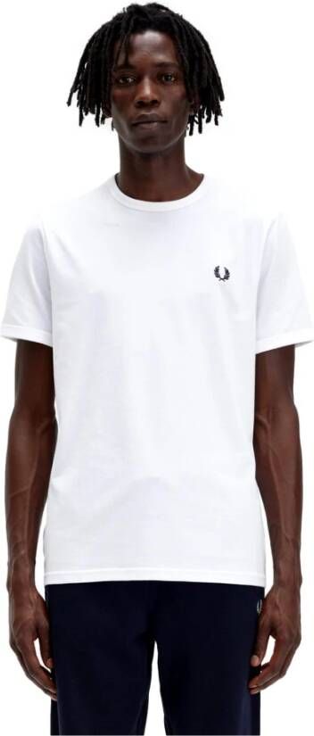 Fred Perry Sportief Katoenen T-shirt met Geribbelde Kraag White Heren - Foto 17