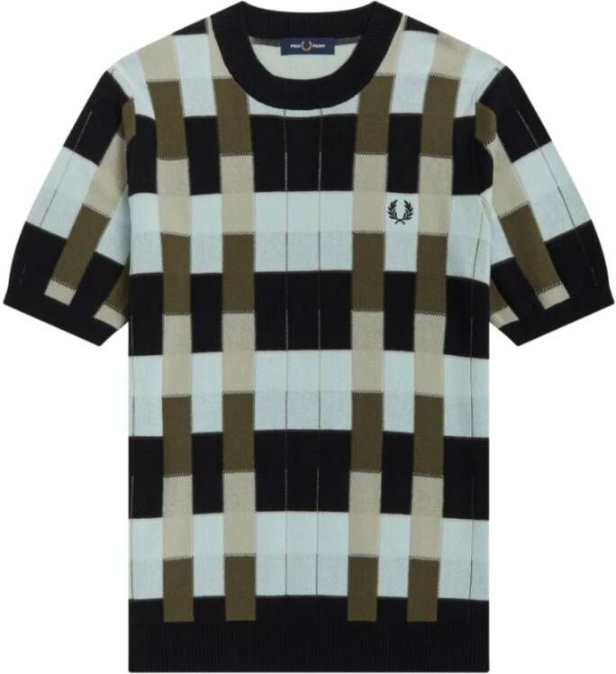 Fred Perry Heren Katoenen T-shirt met Jacquard Patroon Multicolor Heren