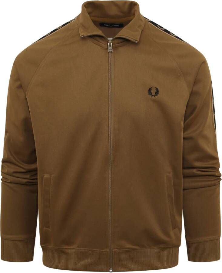 Fred Perry Taped Track Jacket Carbon Bruin Heren