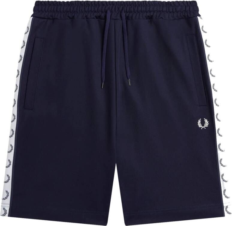 Fred Perry Taped Tricot Sportshorts Blauw Heren