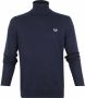 Fred Perry Maglione a collo alto con logo ricamato uomo K9552 Navy Blauw Heren - Thumbnail 5