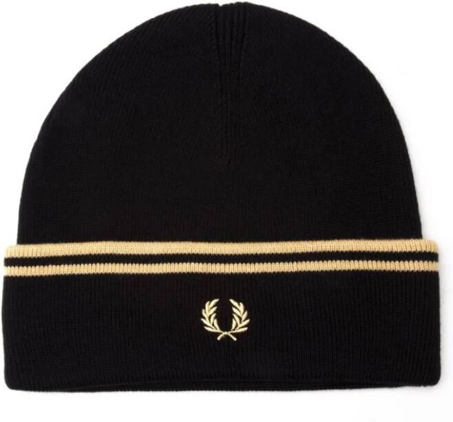 Fred Perry Twin getipt beanie Zwart Unisex