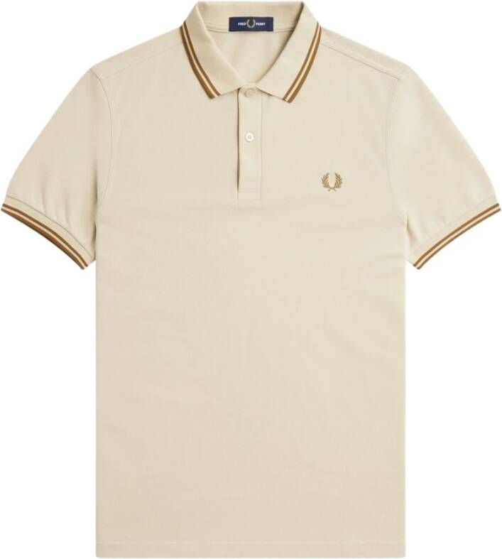Fred Perry Twin Tipped Polo Shirt Beige Heren