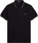 Fred Perry Zwart Bruin Twin Tipped Polo Shirt T44 Zwart Heren - Thumbnail 1