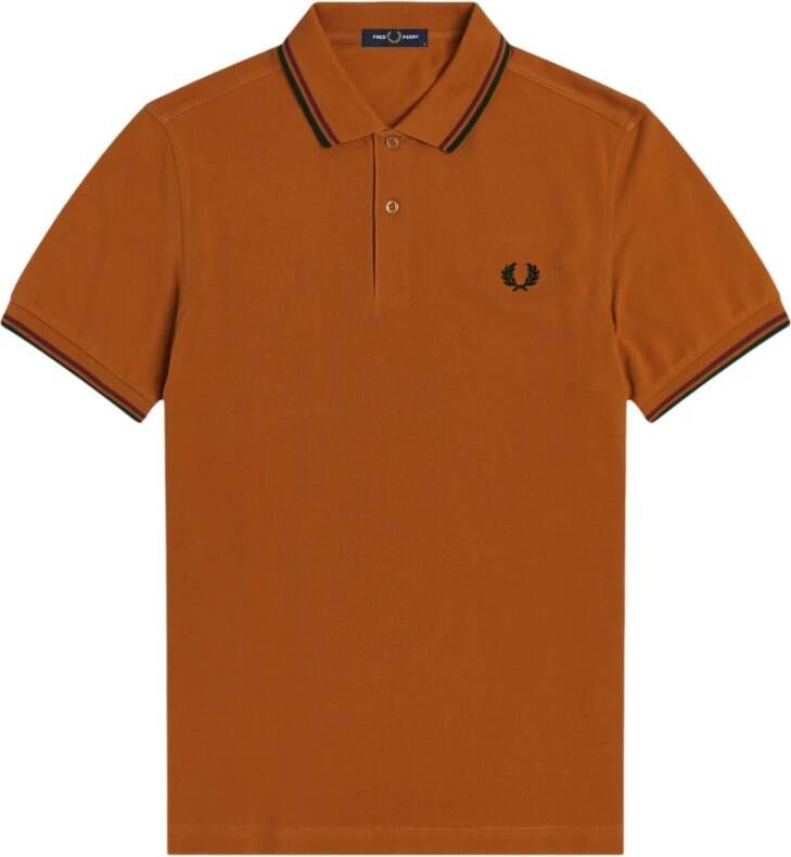 Fred Perry Twin tipped shirt tops Oranje Heren