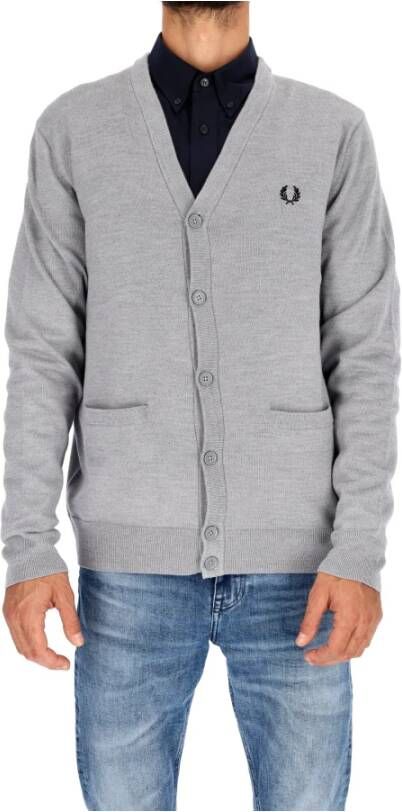 Fred Perry Cardigan Gray Heren