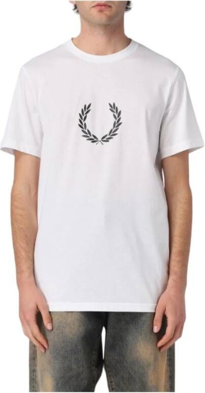 Fred Perry Wit Logo T-Shirt White Heren - Foto 3