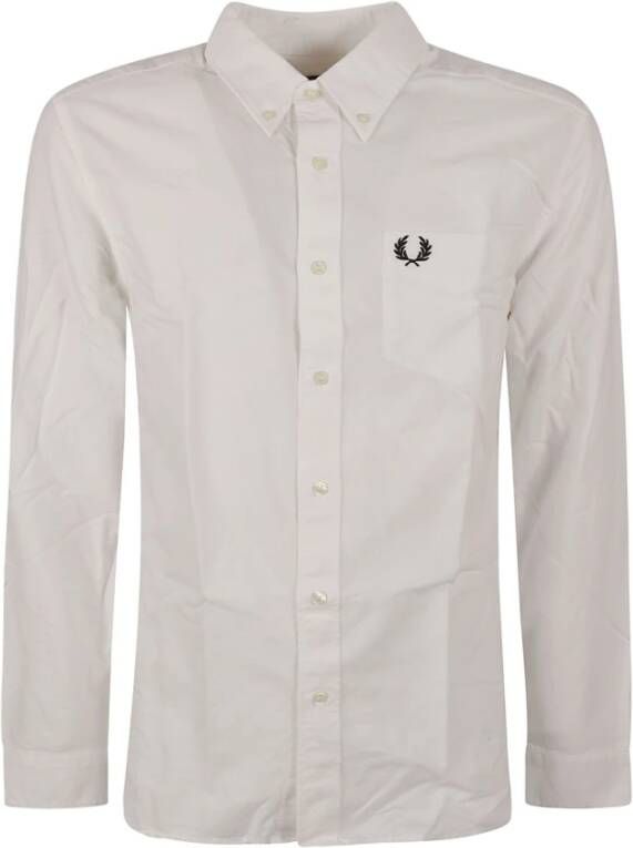 Fred Perry Witte Oxford Overhemd White Heren