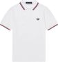 Fred Perry Twin Tipped Short Sleeve Polo Shirt Heren White- Heren White - Thumbnail 1