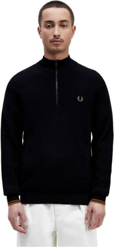 Fred Perry Zip-Up Jersey Stijl K6510 Blauw Heren